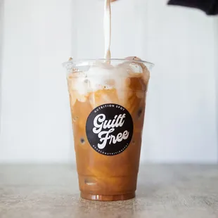 Fat reducing coffee
Protein coffee on bottom 
Fat reducer shot used to replace creamer