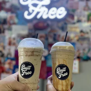 Banana nut and salted caramel protein shakes