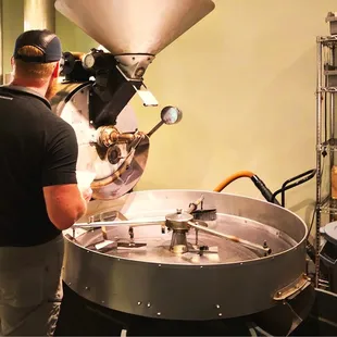 Waiting for the roaster to reach the optimal temperature settings