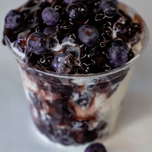 Blueberries and ice cream