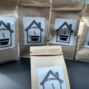 I'm set! Coffee beans and loose leaf teas