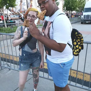 Chocolate covered cheesecake on a stick at Harborfest! Absolutely delicious!