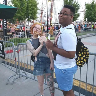 Chocolate covered cheesecake on a stick at Harborfest! Absolutely delicious!