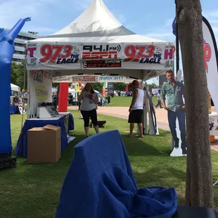 Right beside the radio station.