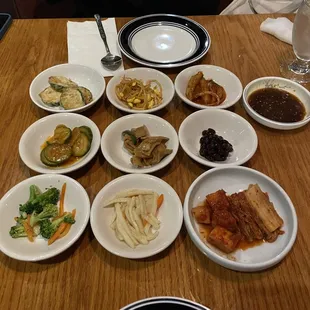 banchan, complimentary side dishes