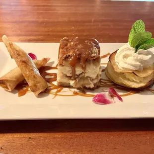 Walk Through the Orchard! Apple lumpia, Apple cheesecake, &amp; Apple Napoleon w/ house made caramel sauce!