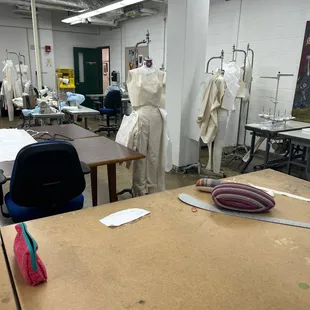 Fine arts dept. Students learning pattern making.