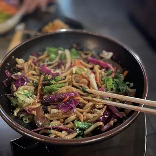 Veggie yakiudon noodles