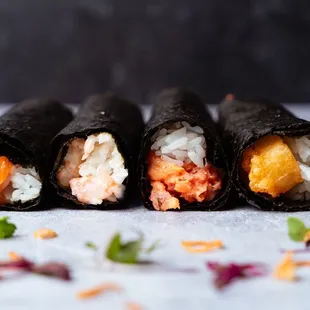 Salmon Hamachi Spicy tuna Shrimp tempura