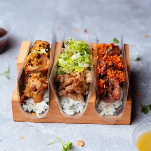 Chicken thigh  Wagyu toro Wagyu beef