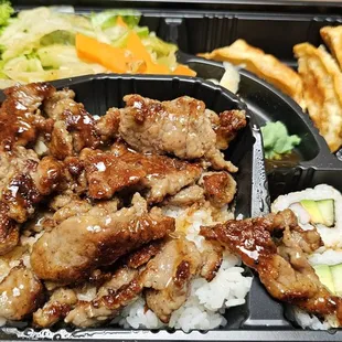 Beef bento box.