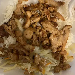 Chicken Teriyaki with rice and vegetables.