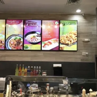 menus on the wall