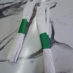 Cute that straws are wrapped in the flatware