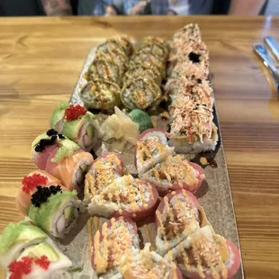 Variety of sushi