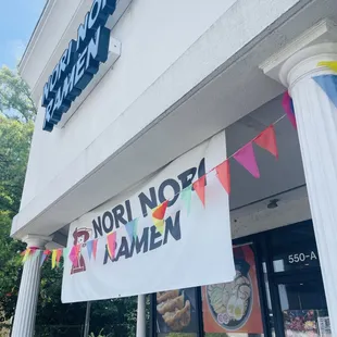 the front of the restaurant