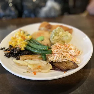 a plate of food on a table