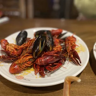 two plates of food on a table