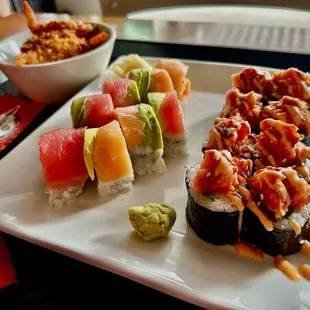 sushi, sashimi, sushi and sashimi, food