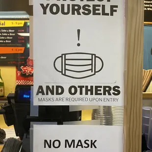 a sign stating to protect yourself and others