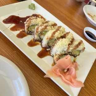 Crunch Shrimp Roll (partially eaten by us lol)