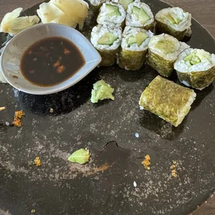 Avocado roll, cucumber roll