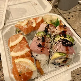 Lemon slices were on the side for the 49er Roll- I put them on top