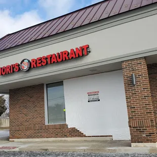 Temporarily Closed For Repairs Due to Restaurant Damages of Front, after SUV Crash in November.   1/4/2025