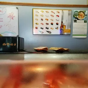 At the sushi bar
