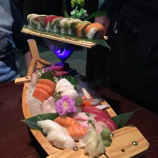 sushi and sashimi, food, sashimi, sushi