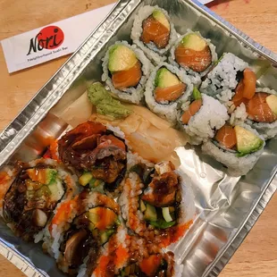 Alaskan Maki &amp; Soft Shell Crab Maki (w/o masago mayo)