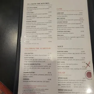 the menu