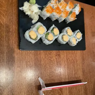 California Maki and Avocado Tempura Maki