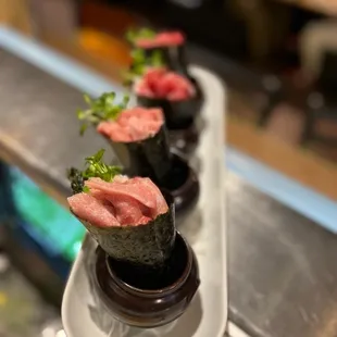 Special Order

O-Toro HandRoll
Maguro / Bluefin Tuna HandRoll