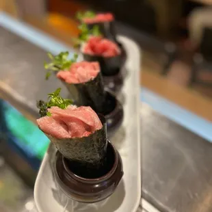 Special Order

O-Toro HandRoll
Maguro / Bluefin Tuna HandRoll