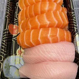 Yellowtail and Salmon Nigiri