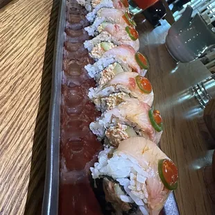 Hamachi Fire Roll