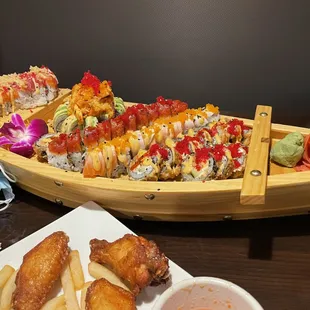 sashimi, sushi, sushi and sashimi, food