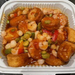 Egg Tofu in Sizzling Platter