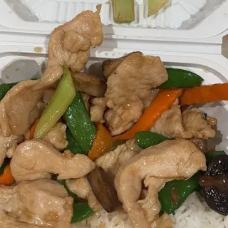S10. Double Mushrooms Chicken Over Rice