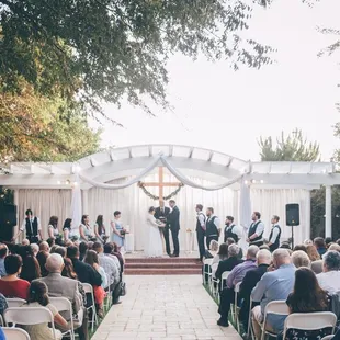 Our ceremony was held in the garden.