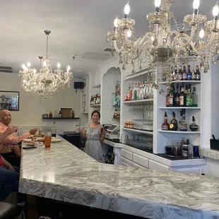 Ida welcoming diners to Noriega's!