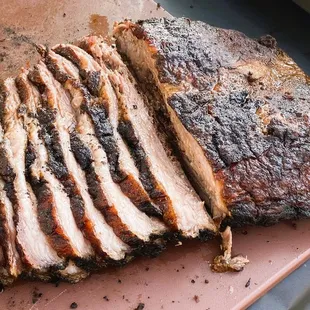 Wood fire cooked brisket