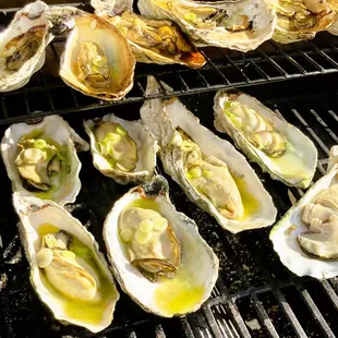 Grilled oysters, available on weekends.