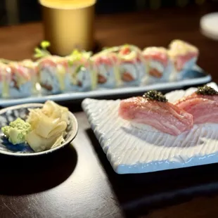 Luxury Roll and The Silken Jewel - Otoro, caviar, gold