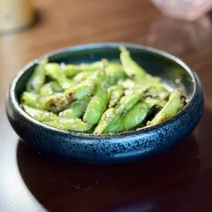 Edamame with garlic butter