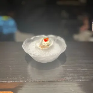 Palate cleanser, coconut cream I think