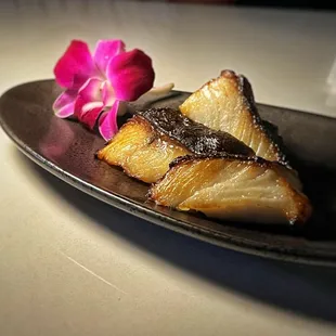 black miso cod $16 saikyo miso | black cod | pickled cucumber