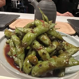 Spicy Garlic Edamame