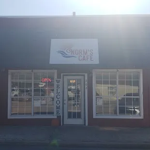 the front of the building